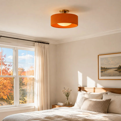 Modern Porcelain Semi Flush Mount Ceiling Light