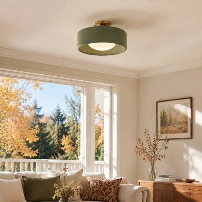 Modern Porcelain Semi Flush Mount Ceiling Light