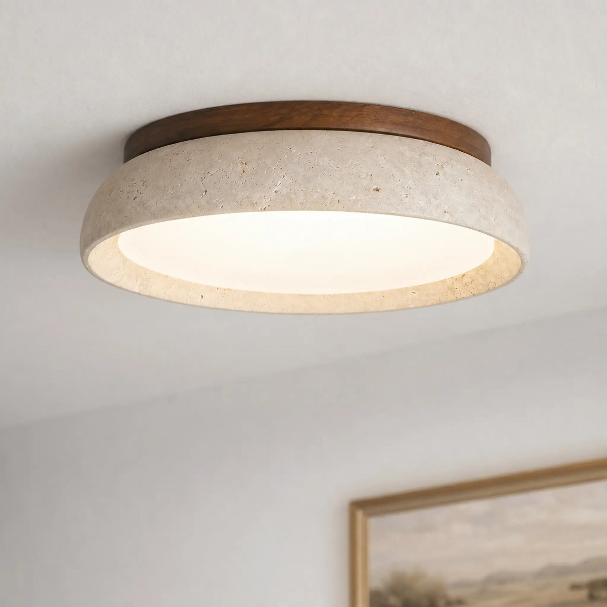Modern Scandinavian Travertine Ceiling Light