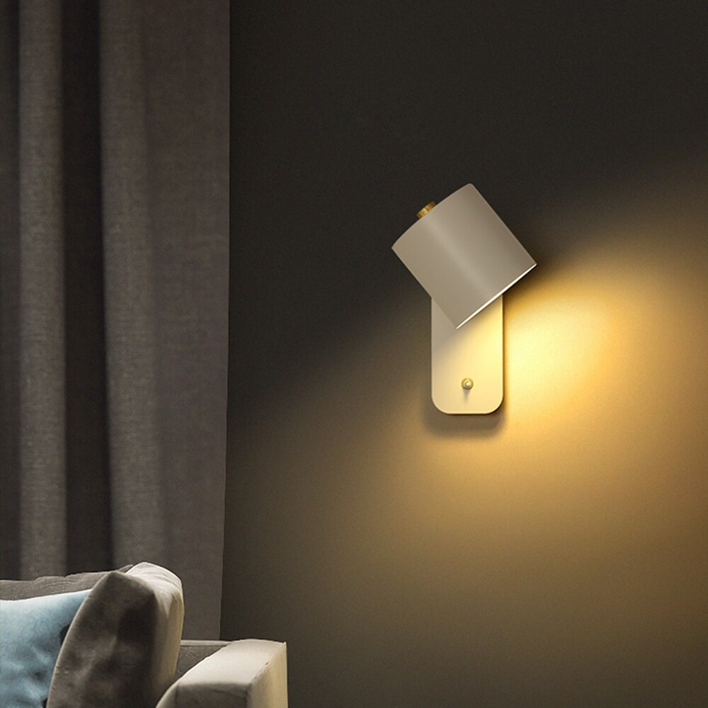 Compact LED Wall Lamp with Switch for Modern Interior Design