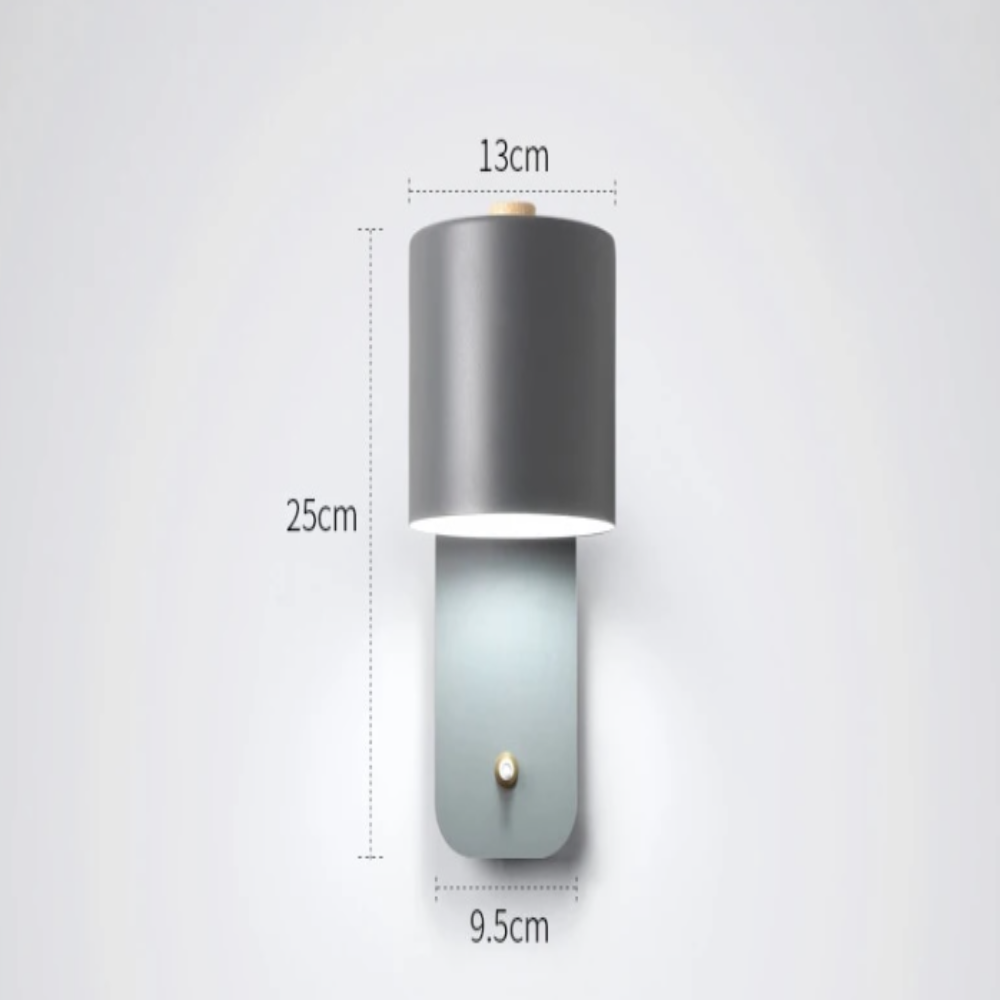 Compact LED Wall Lamp with Switch for Modern Interior Design