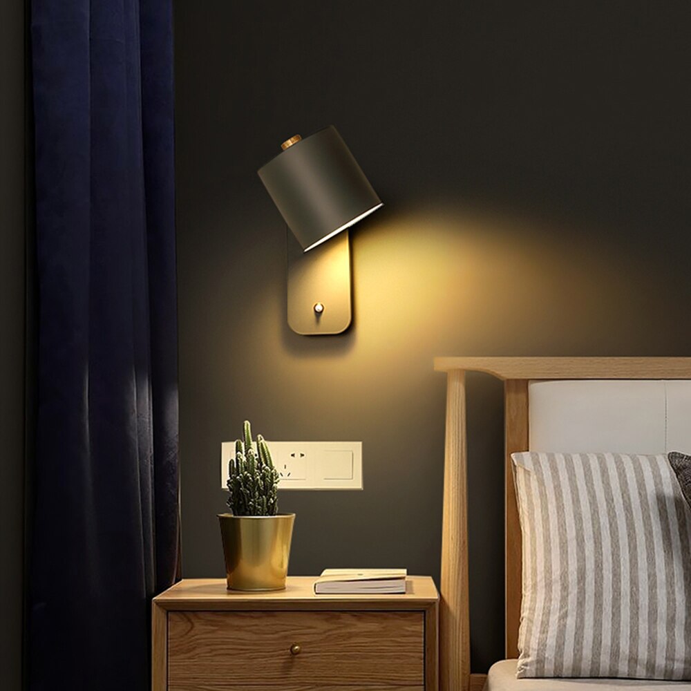 Compact LED Wall Lamp with Switch for Modern Interior Design