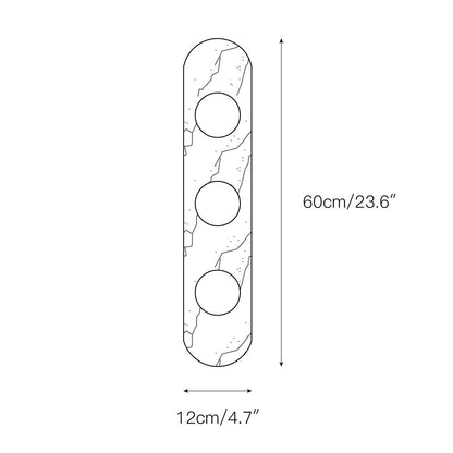 White Marble Wall Light – Minimalist Stone Sconce, 1, 2 or 3 Heads, 35 to 60cm
