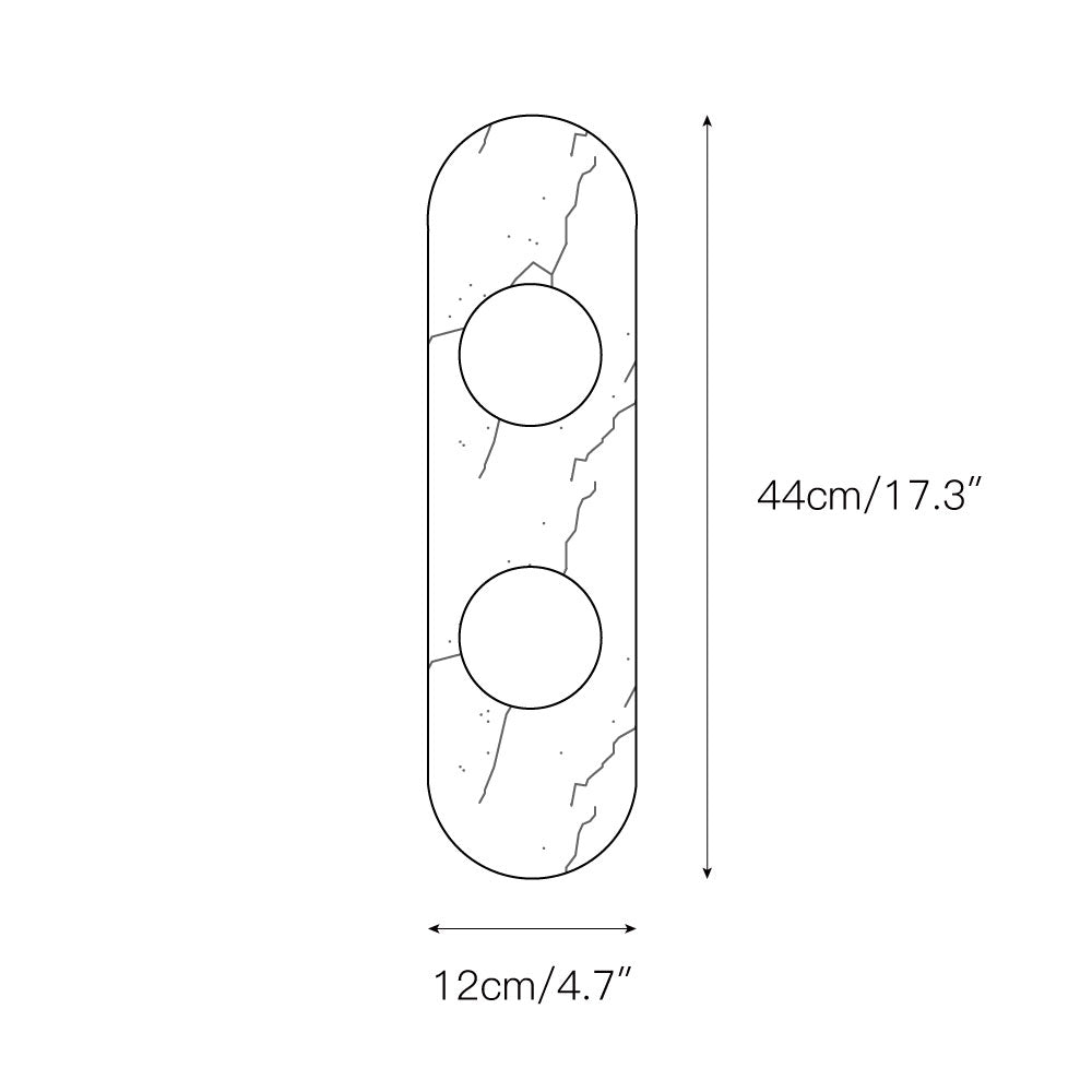 White Marble Wall Light – Minimalist Stone Sconce, 1, 2 or 3 Heads, 35 to 60cm