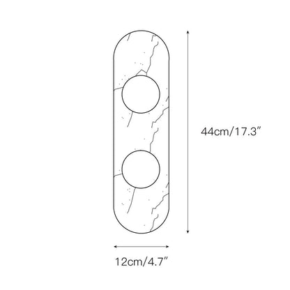 White Marble Wall Light – Minimalist Stone Sconce, 1, 2 or 3 Heads, 35 to 60cm
