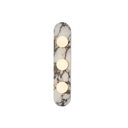 White Marble Wall Light – Minimalist Stone Sconce, 1, 2 or 3 Heads, 35 to 60cm