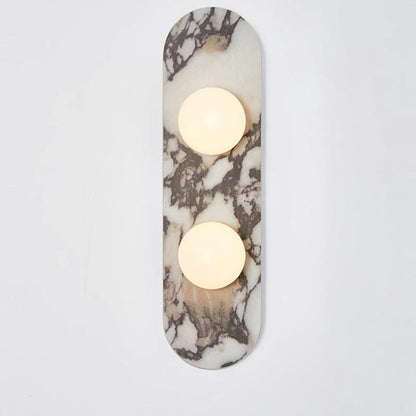 White Marble Wall Light – Minimalist Stone Sconce, 1, 2 or 3 Heads, 35 to 60cm