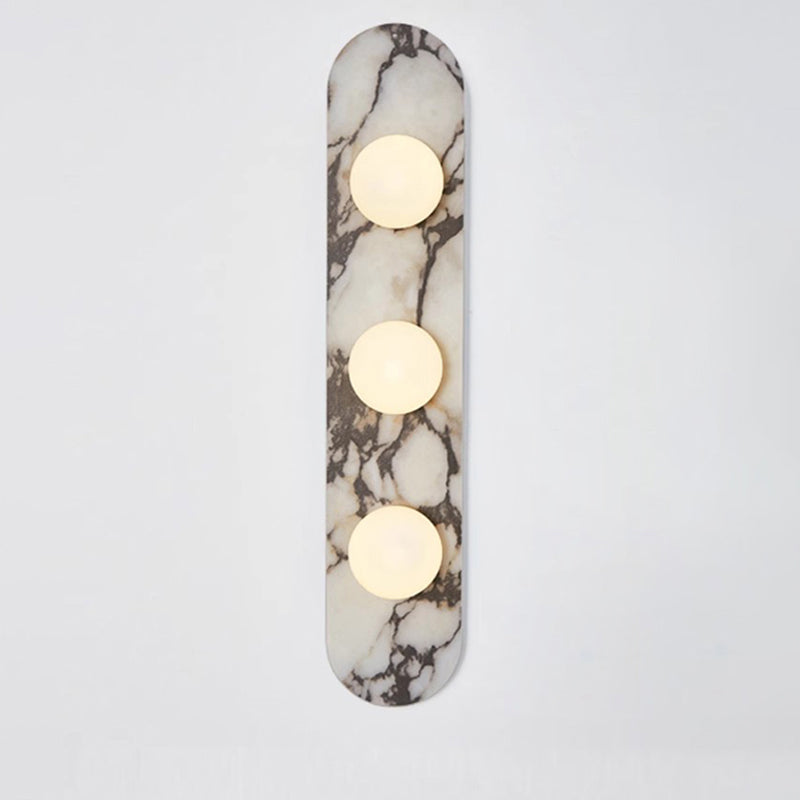 White Marble Wall Light – Minimalist Stone Sconce, 1, 2 or 3 Heads, 35 to 60cm