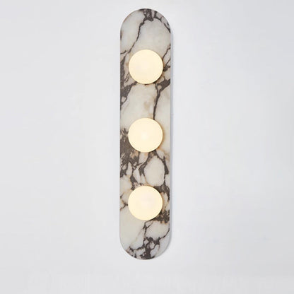 White Marble Wall Light – Minimalist Stone Sconce, 1, 2 or 3 Heads, 35 to 60cm