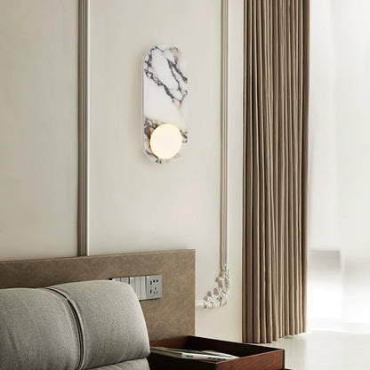 White Marble Wall Light – Minimalist Stone Sconce, 1, 2 or 3 Heads, 35 to 60cm