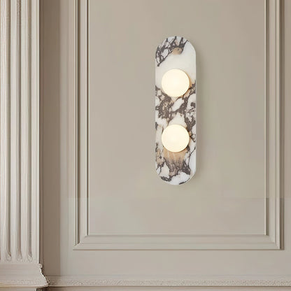 White Marble Wall Light – Minimalist Stone Sconce, 1, 2 or 3 Heads, 35 to 60cm