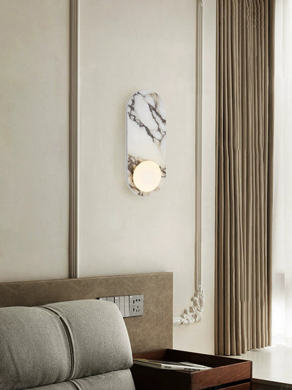 White Marble Wall Light – Minimalist Stone Sconce, 1, 2 or 3 Heads, 35 to 60cm