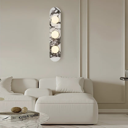 White Marble Wall Light – Minimalist Stone Sconce, 1, 2 or 3 Heads, 35 to 60cm