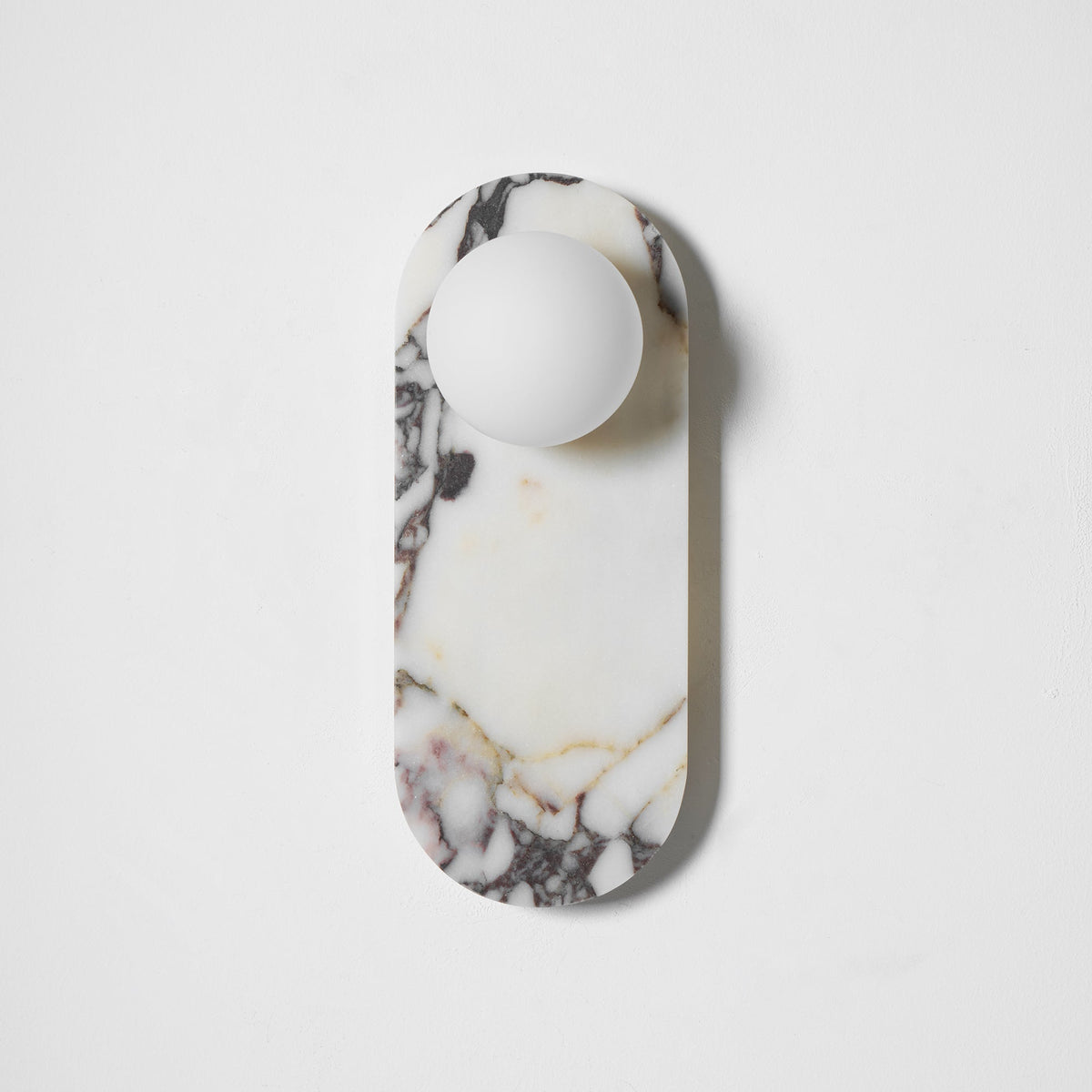 White Marble Wall Light – Minimalist Stone Sconce, 1, 2 or 3 Heads, 35 to 60cm