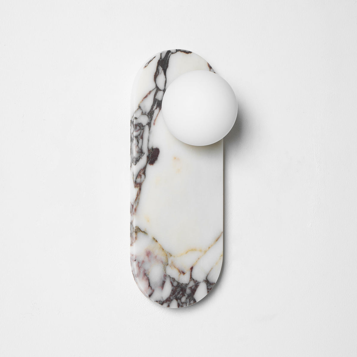 White Marble Wall Light – Minimalist Stone Sconce, 1, 2 or 3 Heads, 35 to 60cm