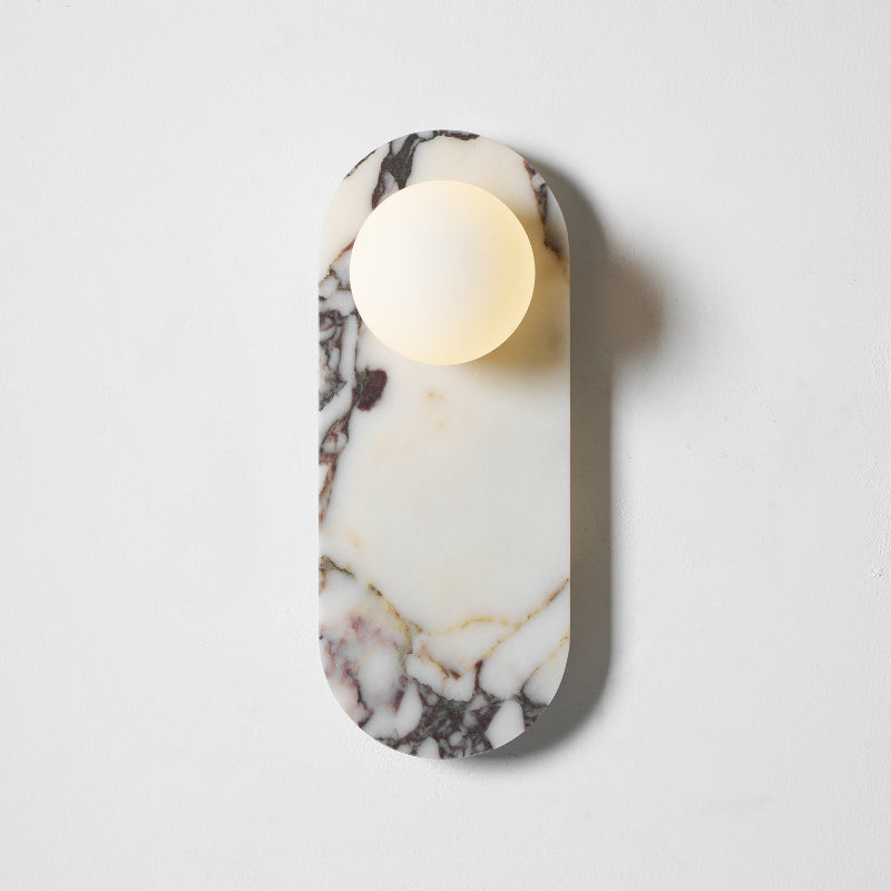White Marble Wall Light – Minimalist Stone Sconce, 1, 2 or 3 Heads, 35 to 60cm