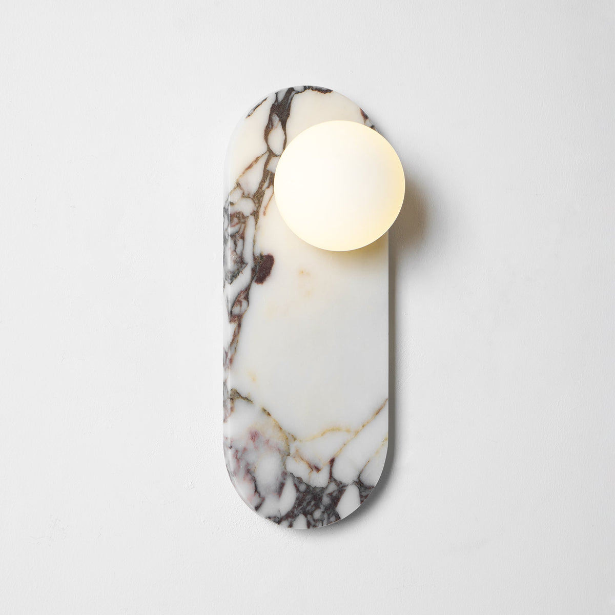 White Marble Wall Light – Minimalist Stone Sconce, 1, 2 or 3 Heads, 35 to 60cm