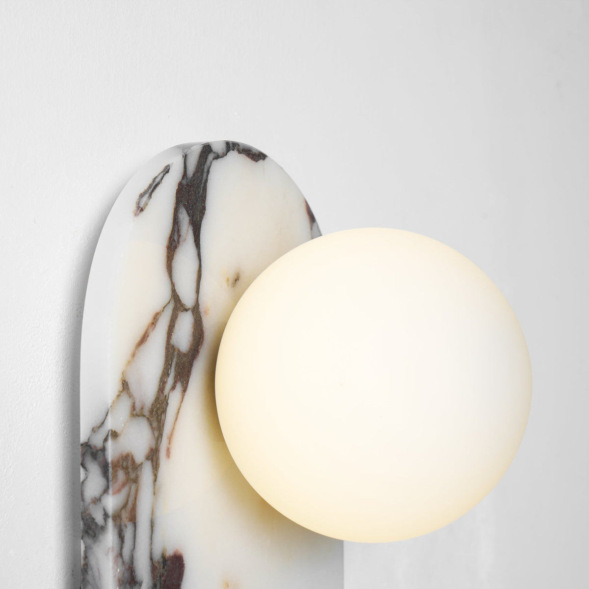 White Marble Wall Light – Minimalist Stone Sconce, 1, 2 or 3 Heads, 35 to 60cm