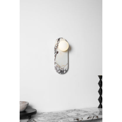 White Marble Wall Light – Minimalist Stone Sconce, 1, 2 or 3 Heads, 35 to 60cm