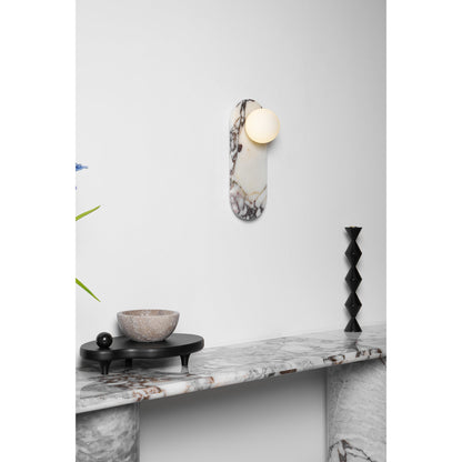 White Marble Wall Light – Minimalist Stone Sconce, 1, 2 or 3 Heads, 35 to 60cm