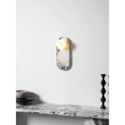 White Marble Wall Light – Minimalist Stone Sconce, 1, 2 or 3 Heads, 35 to 60cm