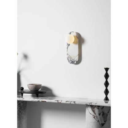 White Marble Wall Light – Minimalist Stone Sconce, 1, 2 or 3 Heads, 35 to 60cm