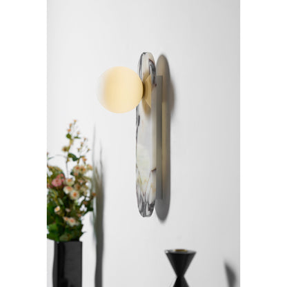 White Marble Wall Light – Minimalist Stone Sconce, 1, 2 or 3 Heads, 35 to 60cm