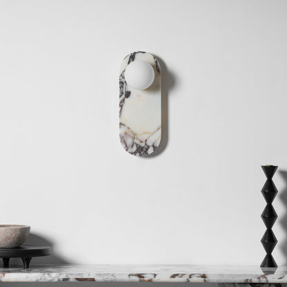 White Marble Wall Light – Minimalist Stone Sconce, 1, 2 or 3 Heads, 35 to 60cm
