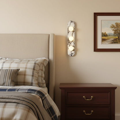White Marble Wall Light – Minimalist Stone Sconce, 1, 2 or 3 Heads, 35 to 60cm