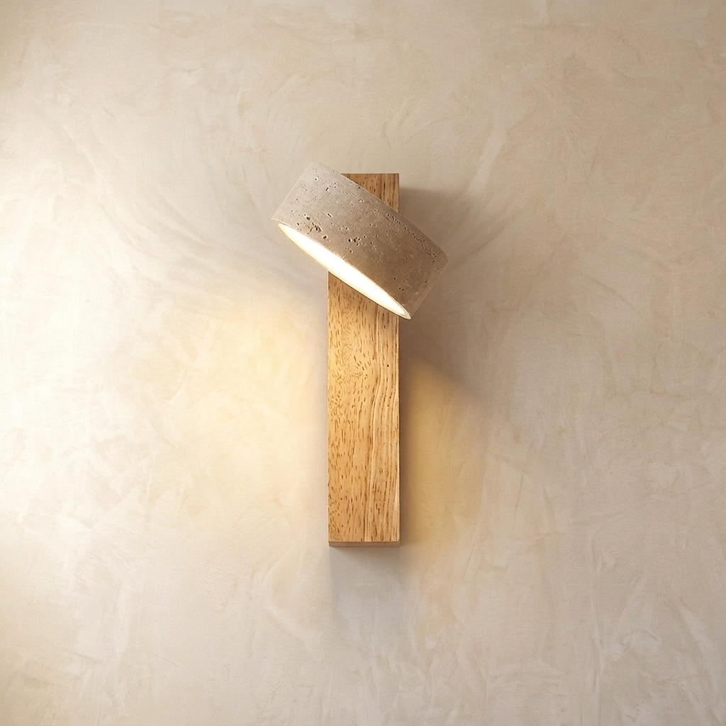 Natural Travertine Stone Adjustable Wall Light