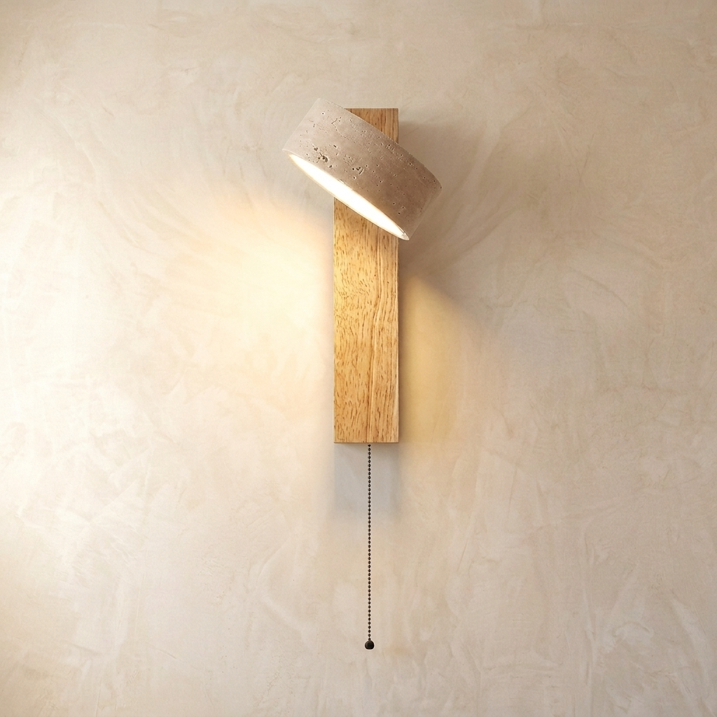 Natural Travertine Stone Adjustable Wall Light