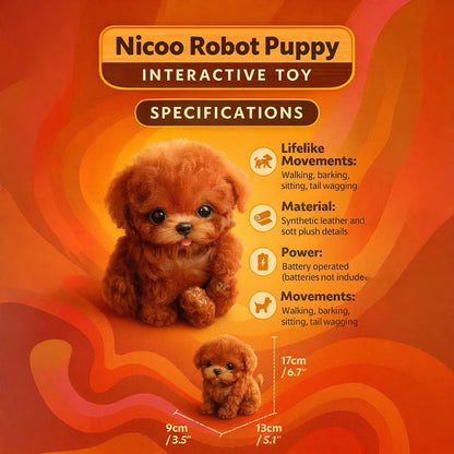 Robot Dog Toy – Interactive Lifelike Puppy, Responds to Touch & Sound, Brown or White