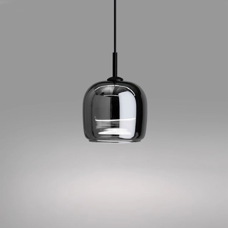 Scandinavian interior Nordic-style pendant lamp with black glass for a modern home