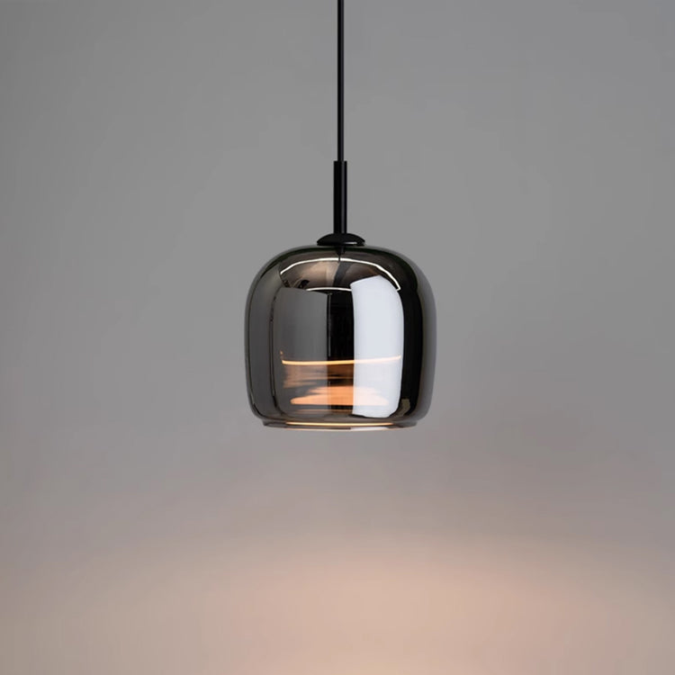 Scandinavian interior Nordic-style pendant lamp with black glass for a modern home