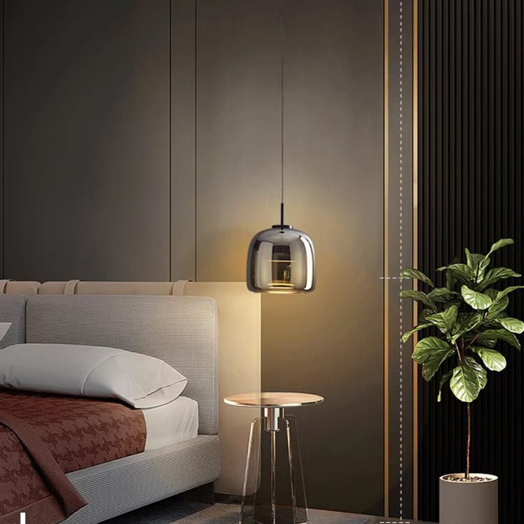 Scandinavian interior Nordic-style pendant lamp with black glass for a modern home