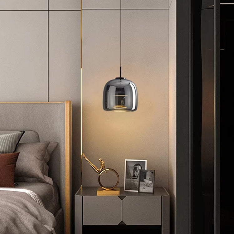 Scandinavian interior Nordic-style pendant lamp with black glass for a modern home