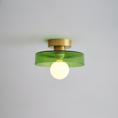 Bauhaus Glass Ceiling Light with Round Shade