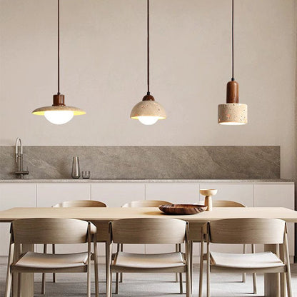 Sonoma Wood And Stone Minimalist Pendant Lights