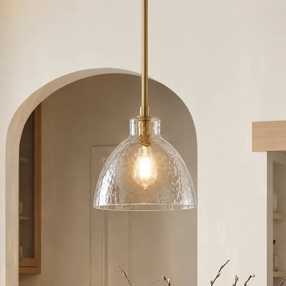 Ondine Farmhouse Hammered Glass Pendant Light