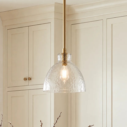 Ondine Farmhouse Hammered Glass Pendant Light