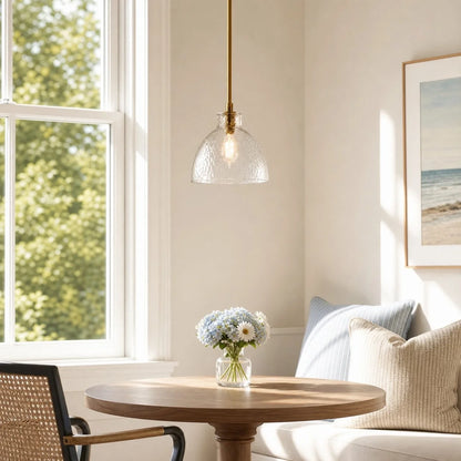 Ondine Farmhouse Hammered Glass Pendant Light