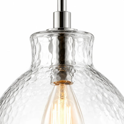 Ondine Farmhouse Hammered Glass Pendant Light