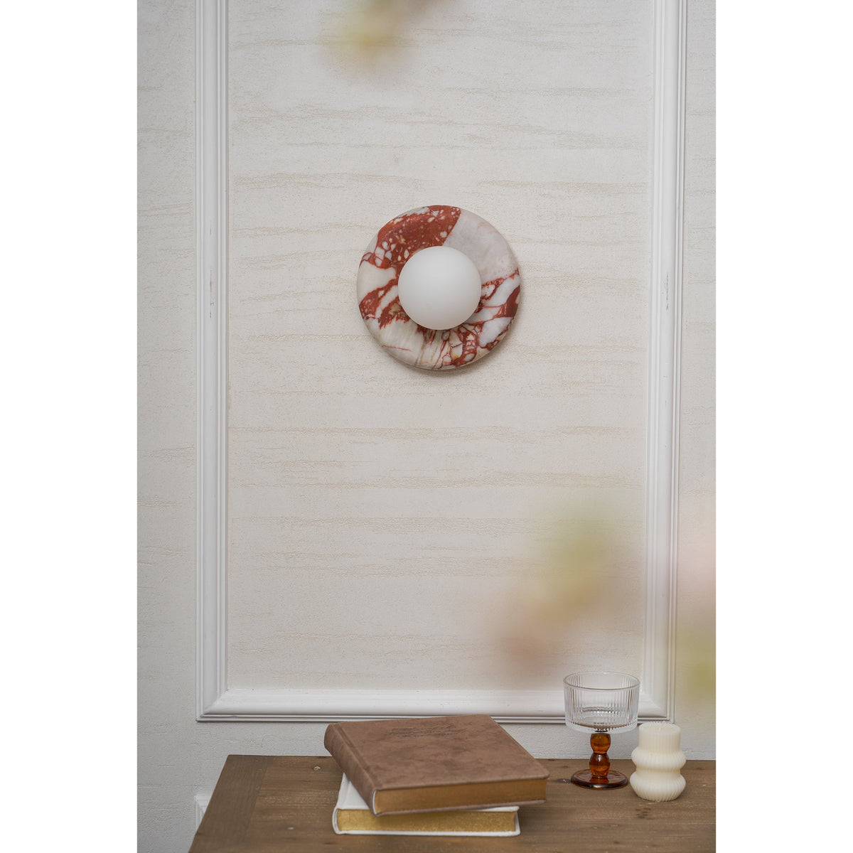 Orli Red Marble Sconce