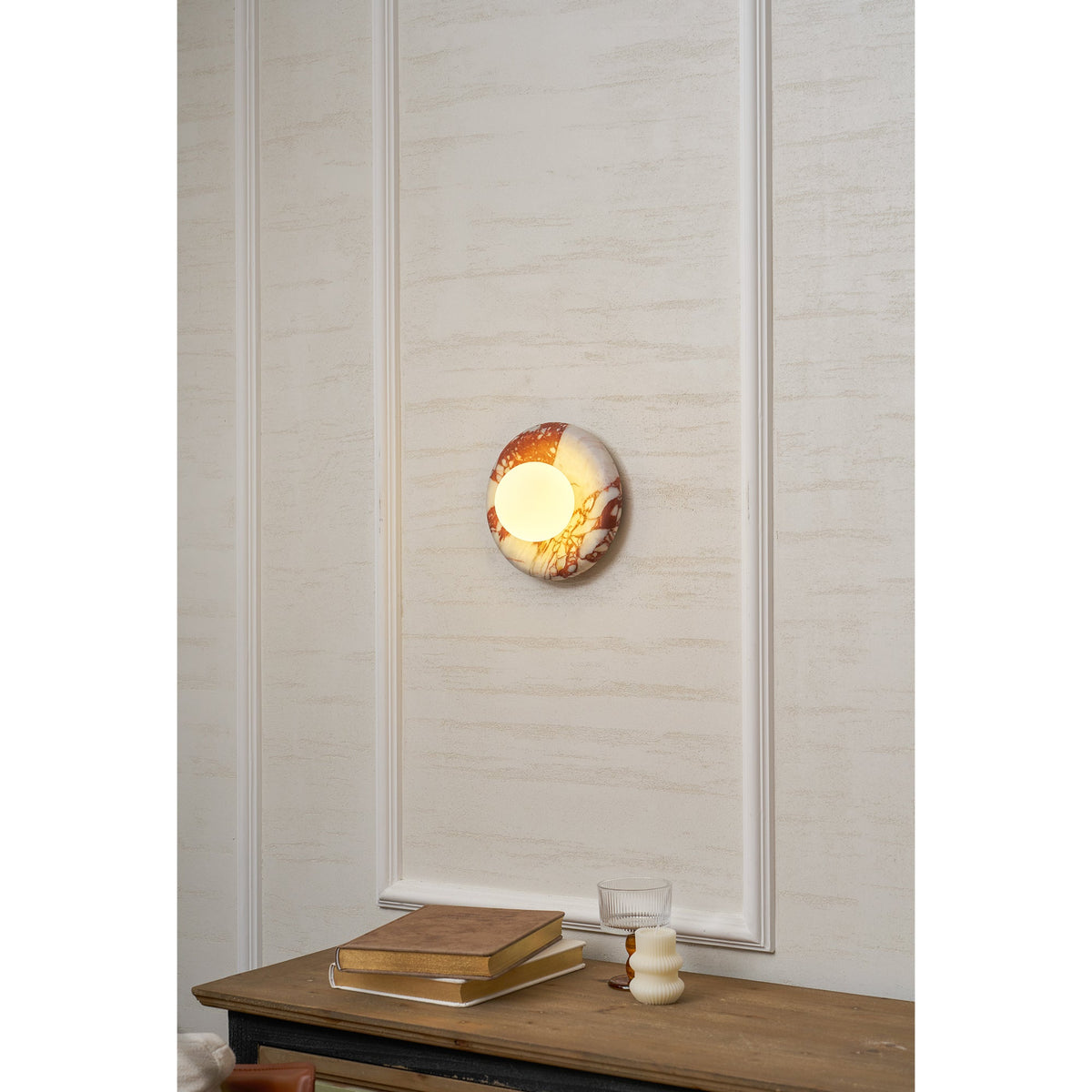 Orli Red Marble Sconce