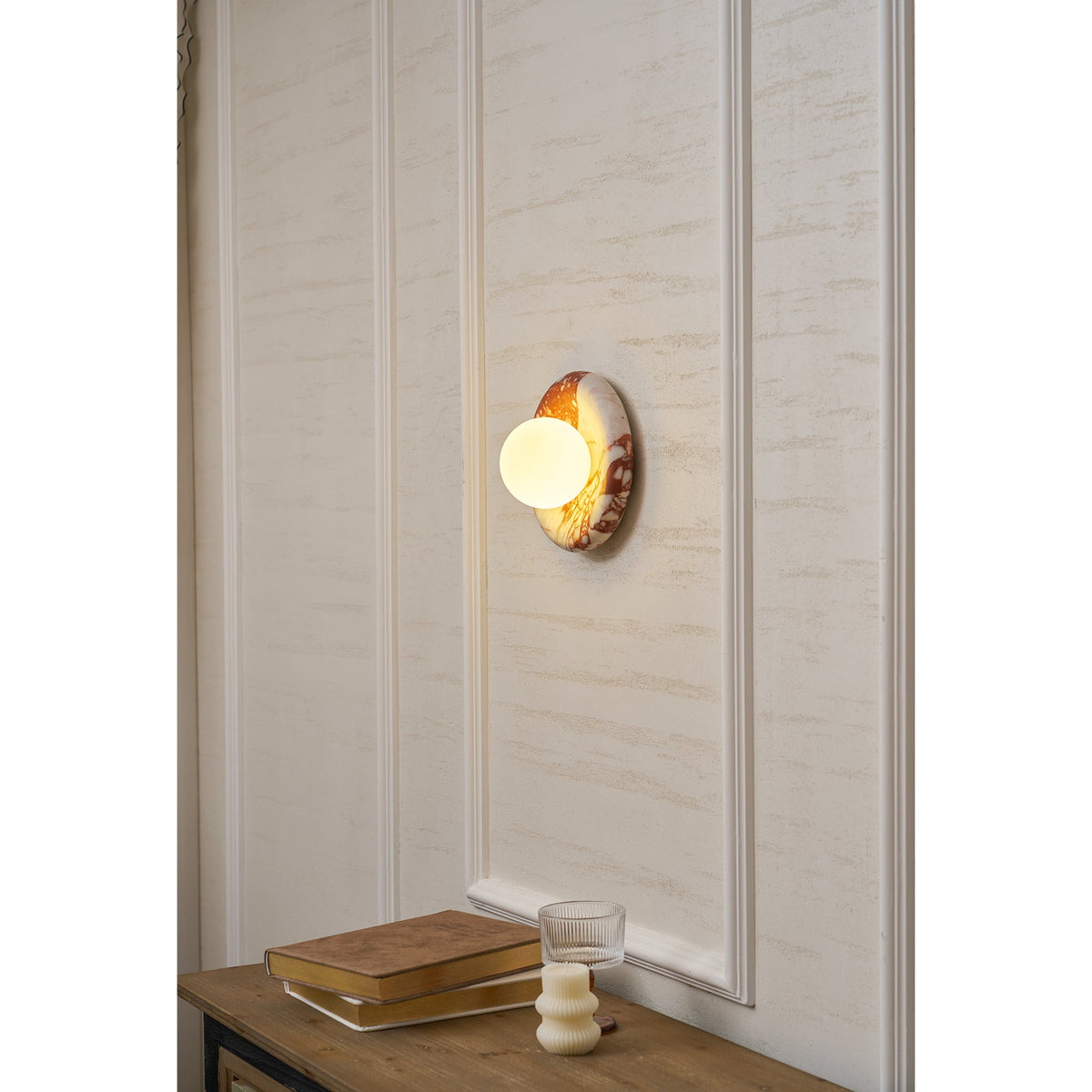 Orli Red Marble Sconce