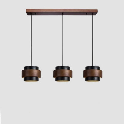Orvina Wabi-Sabi Natural Travertine Cylinder Pendant Light - Japandi Stone Kitchen Island