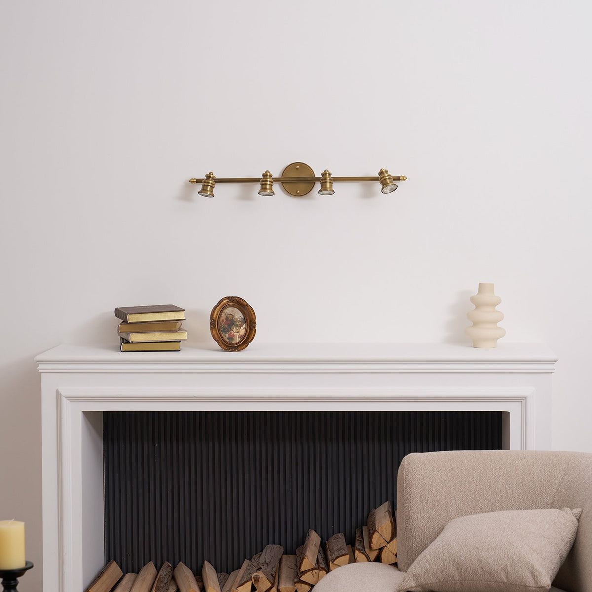 Halophane Brass Wall Lamp