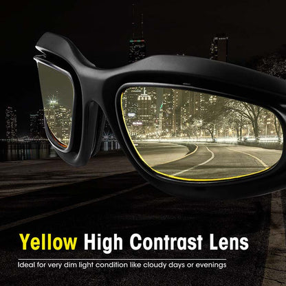 Polarised Motorcycle Sunglasses – UV400 Riding Glasses with Headband, 3 Colours