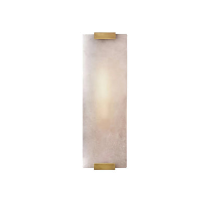 Alabaster Wall Light – Natural Stone Sconce on Brass or Black Frame, 27 or 47cm, Retro Elegance