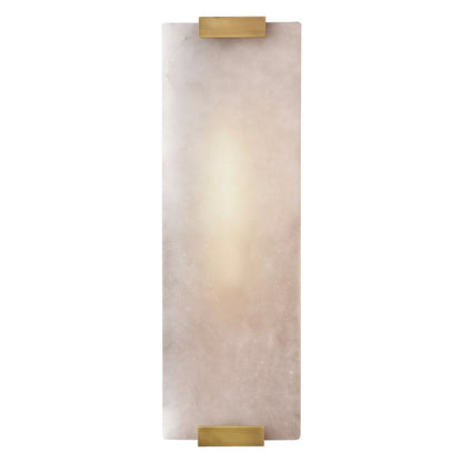 Alabaster Wall Light – Natural Stone Sconce on Brass or Black Frame, 27 or 47cm, Retro Elegance
